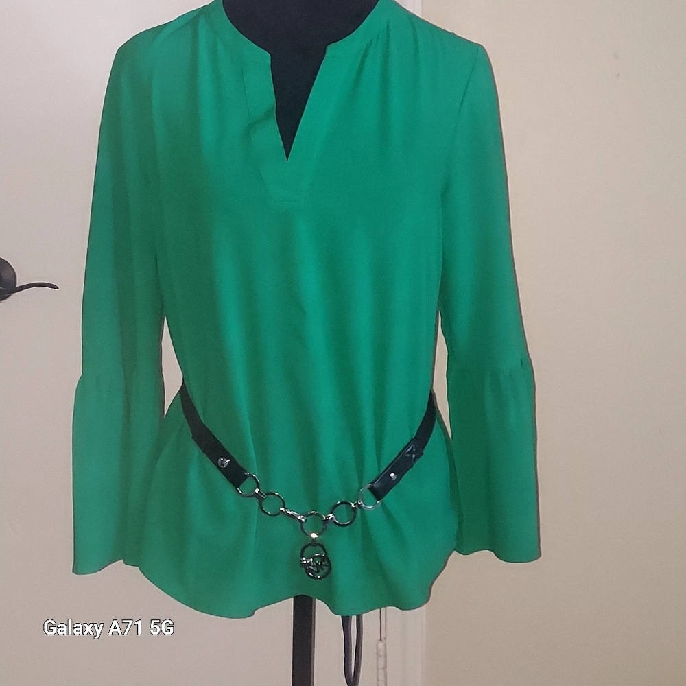 J. Crew Vibrant Green Blouse